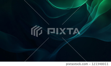 Green wave abstract background generative ai 121348011