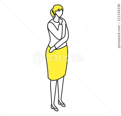 等距_穿著辦公室休閒服的女人的插圖 121348196