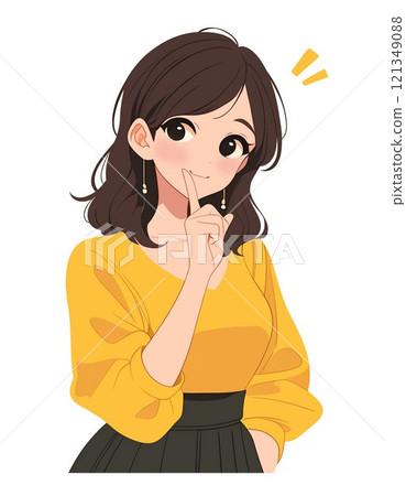 A woman with a flash of inspiration 121349088