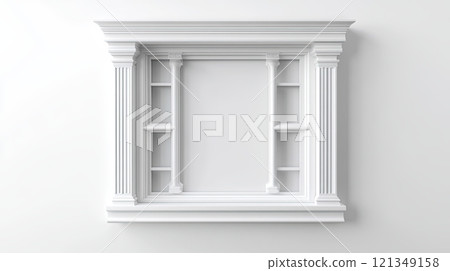 3d window frame isolated on white background 121349158
