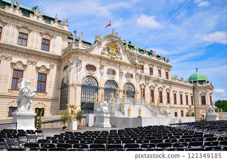 Beautiful view of Belvedere Palace in Vienna, the capital of Austria 121349185