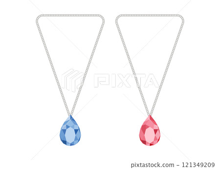 藍寶石和紅寶石項鍊 藍寶石和紅寶石項鍊 121349209