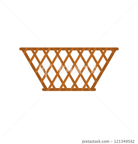 Empty wicker basket. Vector illustration. Isolated on white background. Empty wicker basket. Vector illustration. Isolated on white background. 121349582