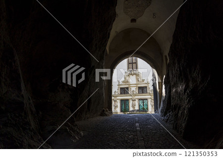 Mikulov Castle in South Moravia, Czech Republic, sunny summer day Mikulov Castle in South Moravia, Czech Republic, sunny summer day 121350353