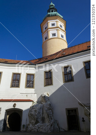 Mikulov Castle in South Moravia, Czech Republic, sunny summer day Mikulov Castle in South Moravia, Czech Republic, sunny summer day 121350354