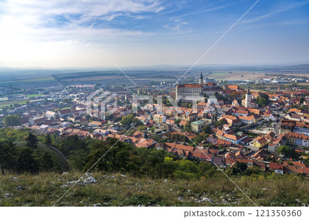 Mikulov Castle in South Moravia, Czech Republic, sunny summer day Mikulov Castle in South Moravia, Czech Republic, sunny summer day 121350360