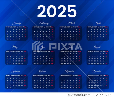 2025 new year calendar design templates 121350742