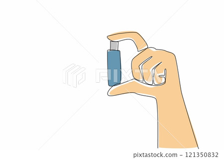Continuous one line drawing hand is holding a flash drive. Small things with many benefits. Modern technology. Storage media. National Flash Drive Day. Single line draw design vector illustration 121350832