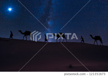 Three Wise Men, Three Kings follow Bethlehem star in the night Three Wise Men, Three Kings follow Bethlehem star in the night 121351673