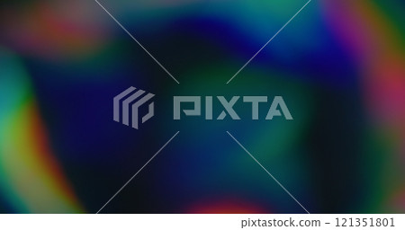 Optical rainbow color. Blurred light reflection. Defocused leak blue yellow rays flickers gradient beam lens flare on abstract art background. 121351801