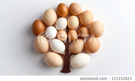 Tree of Eggs in Natural Earth Tones  121352023