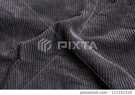 Black ribbed corduroy texture background 121352329