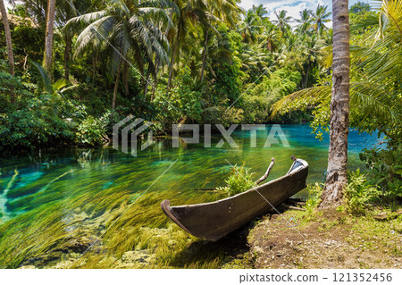 Fresh water lake with crystal water in tropical forest in Indonesia. Fresh water lake with crystal water in tropical forest in Indonesia. 121352456