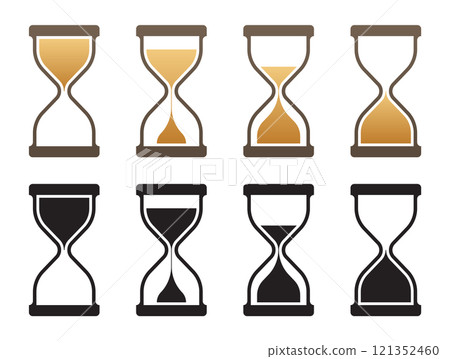 hourglass icons. sand clock sign, Isolated on white background. Vector illustration hourglass icons. sand clock sign, Isolated on white background. Vector illustration 121352460