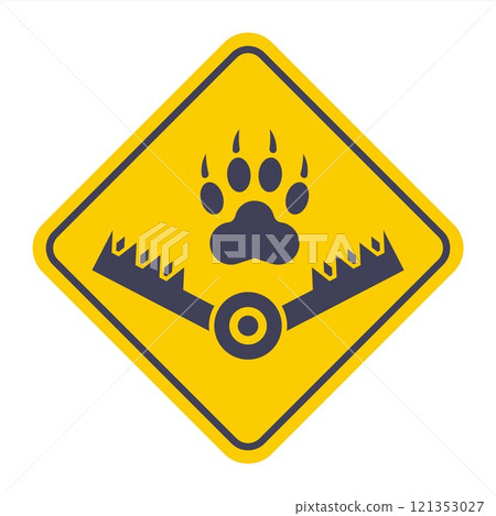 Black icon animal trap. Black icon animal trap. 121353027