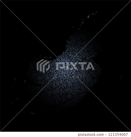 Vector brush strokes with blue glitter isolated on white background. Eps 10 121354007