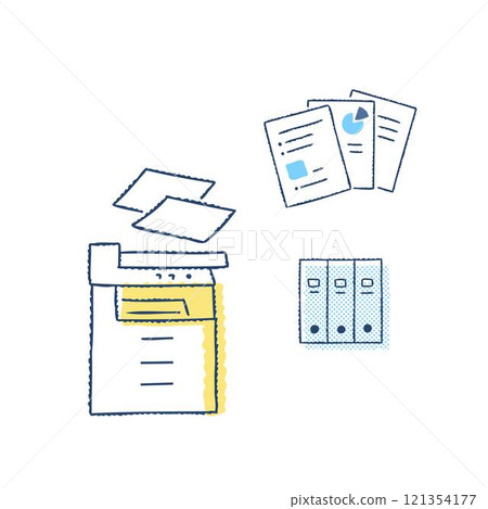 Copy machine and paper documents Copy machine and paper documents 121354177
