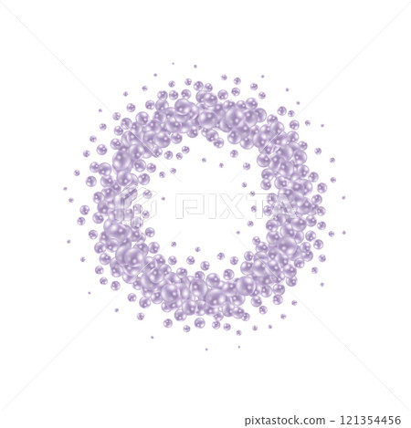 Background with render 3d color balls. Round Sphere of geometric objects, pearl made of metal and plastic. Template with social media story, social networks. EPS 10 121354456