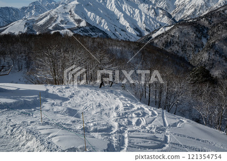 Ski resort slope scenery Hakuba Iwatake Snow Field Ski resort slope scenery Hakuba Iwatake Snow Field 121354754