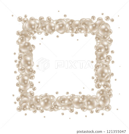 Colored glossy balls. Decor element. Presentation template. Photo frame. EPS 10 121355047