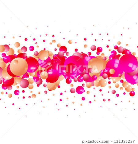 Nature, colorful, multicolored sea pearl background with small and big pearls isolated on transparent background. Eps 10 121355257