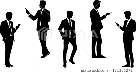 Monochrome businessman silhouette in vector 121355271