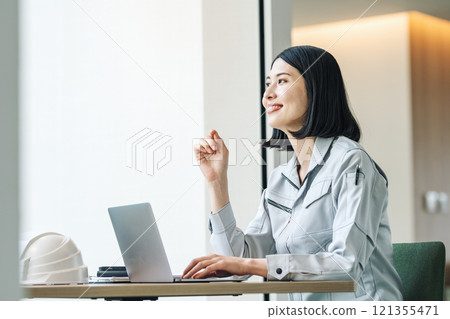 Young woman in construction management 121355471