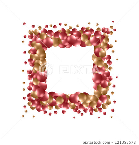 abstract pattern with glass blue balls or precious pearls. Glossy realistic ball. 3d vector illustration. Red and gold. Eps 10 abstract pattern with glass blue balls or precious pearls. Glossy realistic ball. 3d vector illustration. Red and gold. Eps 10 121355578
