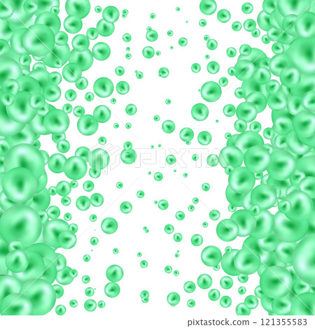 Pearl green balls of different sizes are scattered. Modern beautiful background. 3D illustration, 3D rendering. Eps 10 Pearl green balls of different sizes are scattered. Modern beautiful background. 3D illustration, 3D rendering. Eps 10 121355583