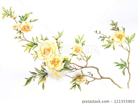 Imaginative Hand Painted Curly Floral Creations Imaginative Hand Painted Curly Floral Creations 121355903