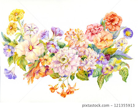 Imaginative Hand  Painted Curly Floral Creations 121355913