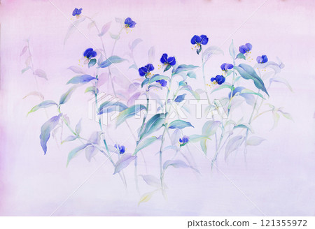 Unique Hand  Crafted Curly Floral Illustrations 121355972