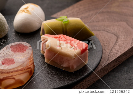 Delicious handmade Japanese sweets 121356242