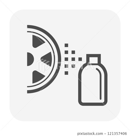 Alloy wheel cleaning painting vector icon. 121357406
