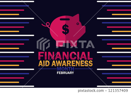 Financial Aid Awareness Month February, Modern background Financial Aid Awareness Month February, Modern background 121357409