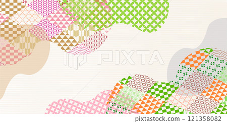 Japanese pattern spring pattern background Japanese pattern spring pattern background 121358082