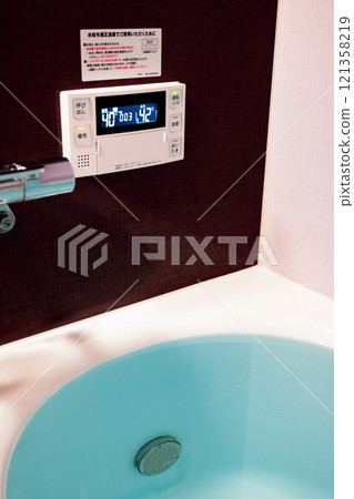 Scenery with a bathtub Bathtub and bathroom remote control High saturation contrast 121358219