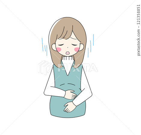 一個憂鬱的孕婦的插圖 一個憂鬱的孕婦的插圖 121358851