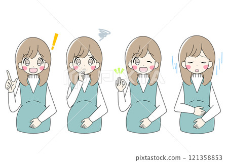 孕婦的上半身插圖集 121358853