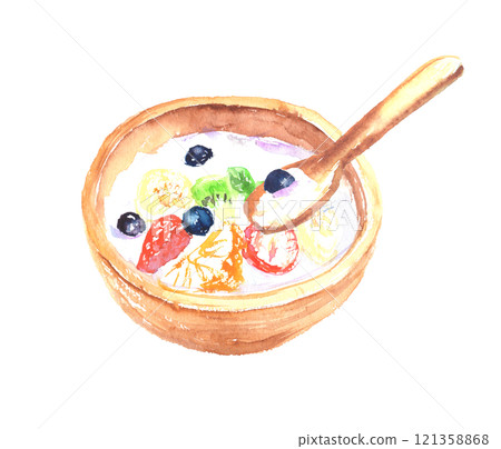 水彩畫的優格插圖 121358868