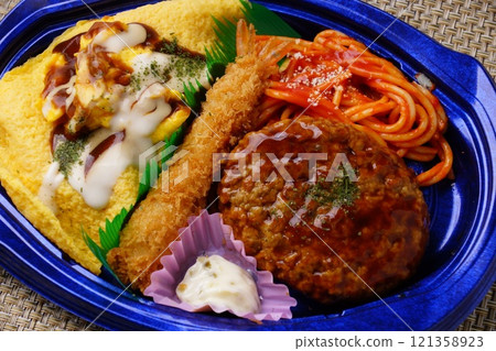 西餐便當煎蛋飯漢堡 西餐便當煎蛋飯漢堡 121358923