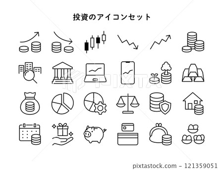 Illustration set of investment icons Illustration set of investment icons 121359051