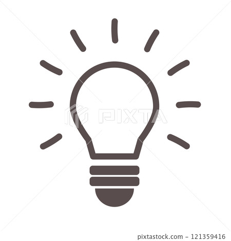 帶有閃爍圖像的燈泡插圖 121359416