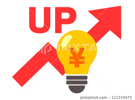 關於電費增加的燈泡插圖 關於電費增加的燈泡插圖 121359473