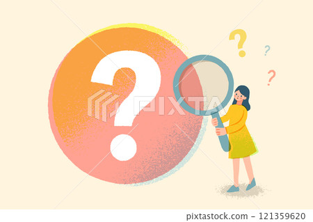 一位女性分析問題的圖像插圖 121359620