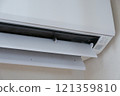 Air conditioner vents dirty with dust and mold 121359810