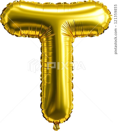 Gold yellow foil balloon letters for a cheerful and festive celebration.  121359855