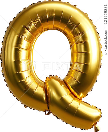 Gold yellow foil balloon letters for a cheerful and festive celebration. 121359881