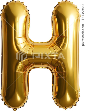 Gold yellow foil balloon letters for a cheerful and festive celebration. 121359885