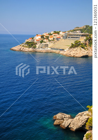 Beautiful beach on the Adriatic Sea in Dubrovnik 121360031